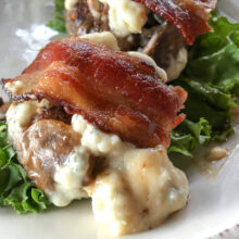 Low Carb Bacon and Blue Cheese and Mushroom Sliders