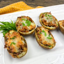 Baked Potato Skins - Barbecue Chicken and Caramelized Onions | Amazing Appetizer