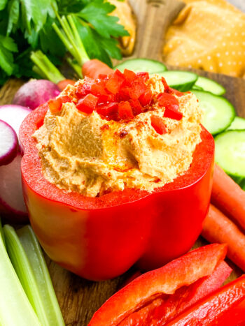 Roasted Red Pepper Hummus | Amazing Appetizer