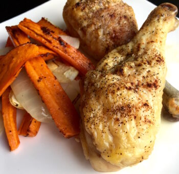 Oven-Roasted Chicken Drumsticks with Roasted Root Vegetables | Farmer's Market Finds Recipes