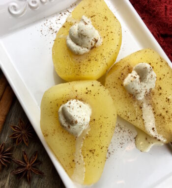 Poached Pears with Honey Mascarpone Cream | Healthy Holiday Recipes